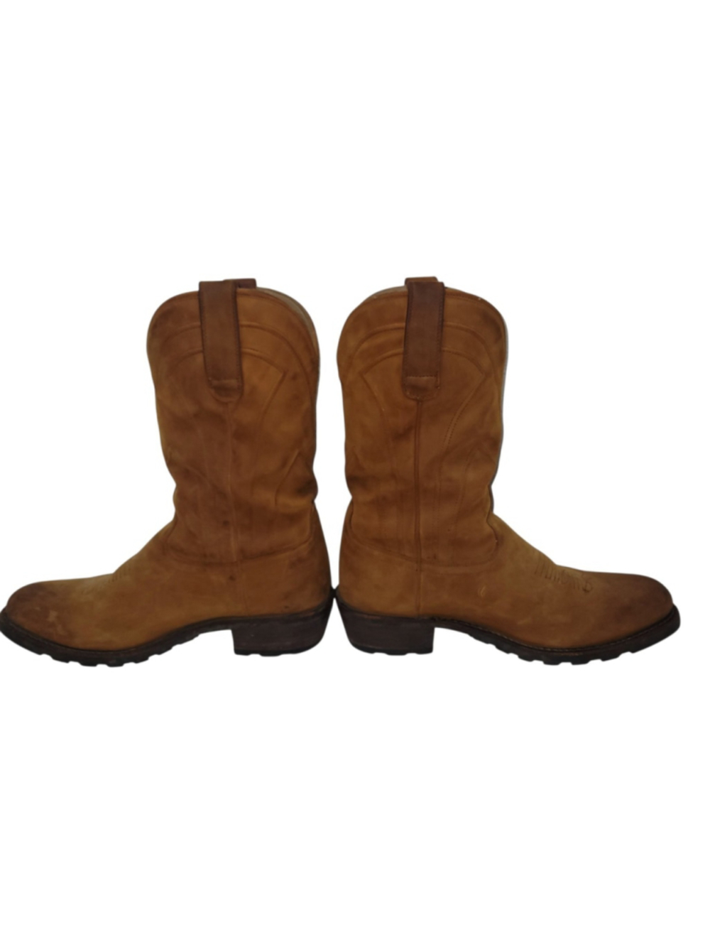 TECOVAS RANCH WEAR #28599 Upper Leather Rubber Sole Vibram Brown Boots Men's 11D